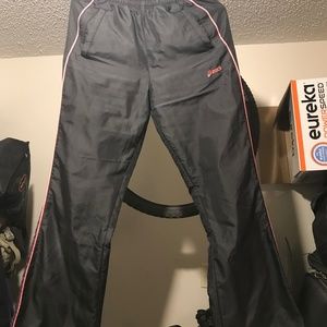 Womens Asics pink Sport Black Nylon Track pants